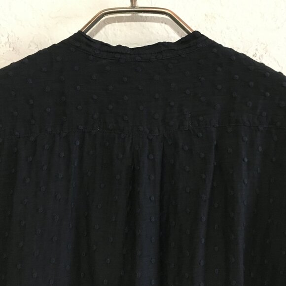 Raquel Allegra Womens 2 Polka Dot Embroidered Button Down Blouse Long Sleeves - Picture 12 of 16